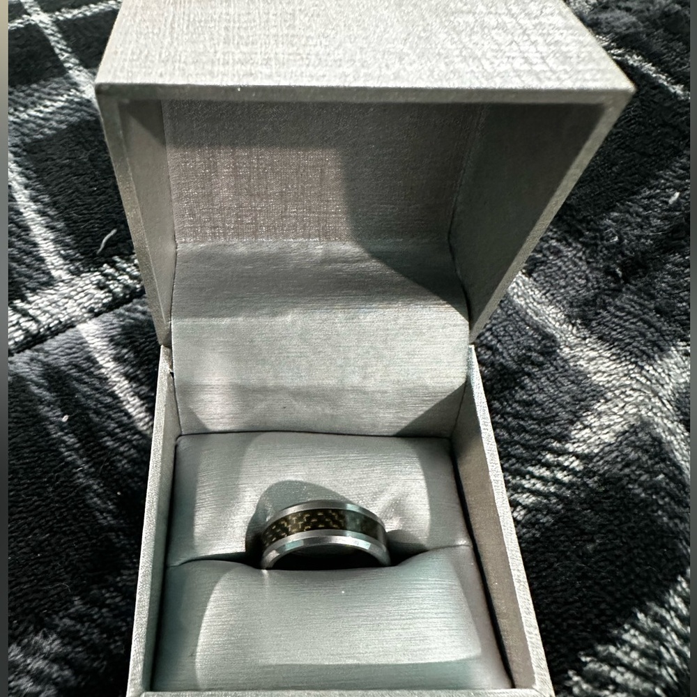 Silver and Black Men's Ring Zales Tungsten